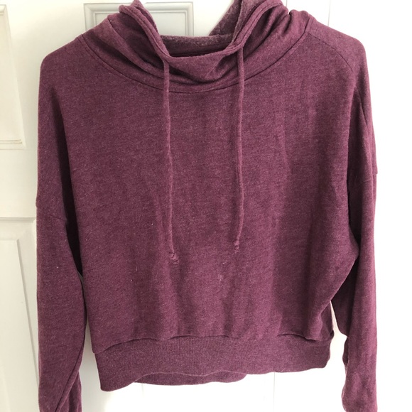 Women’s Maroon Cropped Hoodie - Picture 1 of 2
